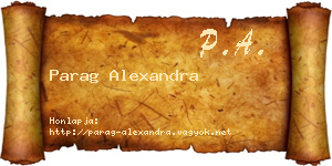 Parag Alexandra névjegykártya